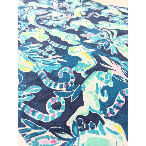 Lilly Pulitzer Beacon T-Shirt Dress Tidal Wave Blue Lemurs Print Women’s Size S - Picture 3 of 11